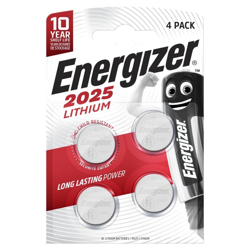 ENERGIZER BATTERIES SPECIALIZED CR2025 4 PIECES ENERGIZER BATTERIES SPECIALIZED CR2025 4 PIECES