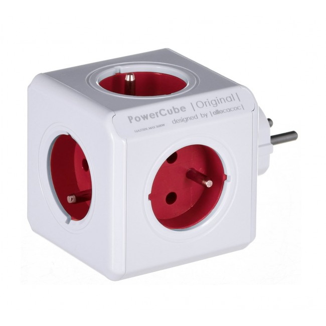 Allocacoc PowerCube Original Type E power extension 5 AC outlet(s) Indoor Red