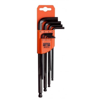 Bahco Offset long series ball end hexagon key set, metric, black finish
