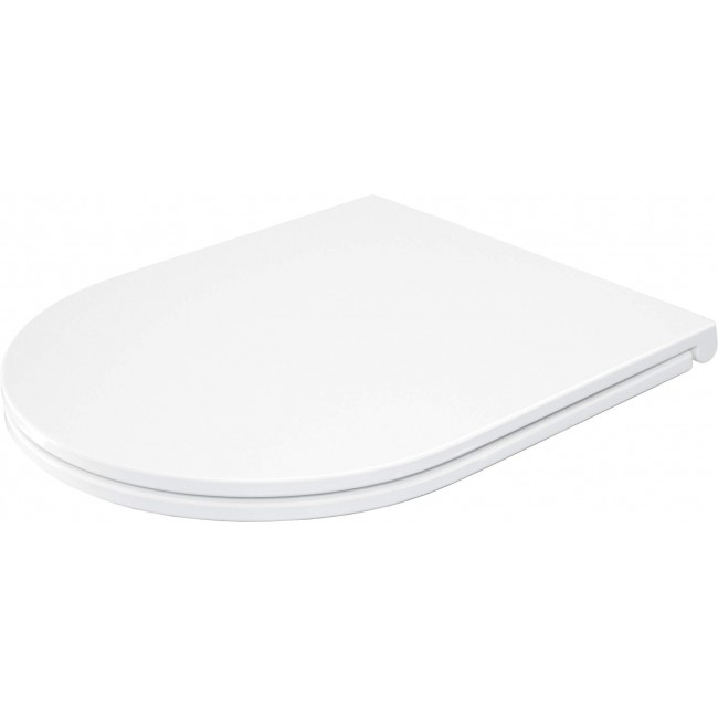 Slim soft closing toilet seat