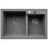 Pyramis Diplos (79X51) 1 3/4B 070059001 Karbon granite 2-bowl sink, grey concrete