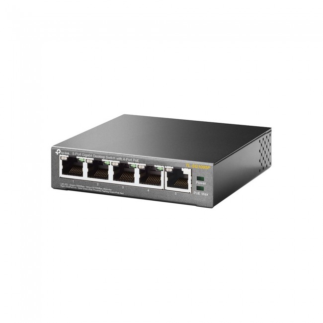 TP-Link 5-Port Gigabit Desktop PoE Switch with 4-Port TP-Link 5-Port Gigabit Desktop PoE Switch with 4-Port