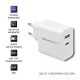 Qoltec 51718 Charger | 45W | 5-20V | 2.4-3A | USB type C PD | USB | White Qoltec 51718 Charger | 45W | 5-20V | 2.4-3A | USB type C PD | USB | White