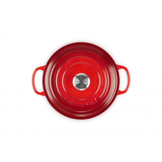 Le Creuset Round Roaster, Cherry, 22cm Le Creuset Round Roaster, Cherry, 22cm