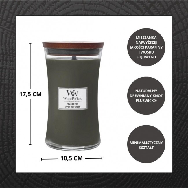 Large Scented Candle Fraser Fir WOODWICK, with wooden wick, 1 piece Large Scented Candle Fraser Fir WOODWICK, with wooden wick, 1 piece