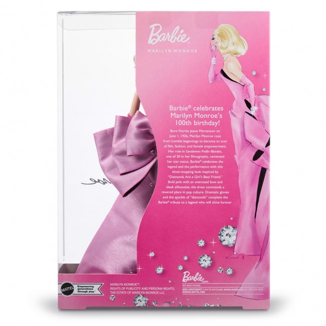 Barbie Signature Marilyn Monroe Collectible Doll, Wearing Iconic Pink Dress from the Film & Diamonds Jewelry