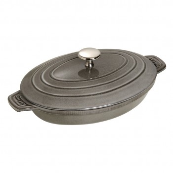 Oval baking dish with lid Staub - Graphite