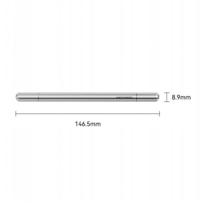 Vention 2-in-1 stylus made of grey aluminium alloy