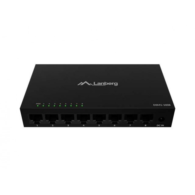 LANBERG DSM1-1008 SWITCH 8X 1GB/S UNMANAGED GIGABIT ETHERNET DESKTOP 12V (METAL CASE) LANBERG DSM1-1008 SWITCH 8X 1GB/S UNMANAGED GIGABIT ETHERNET DESKTOP 12V (METAL CASE)