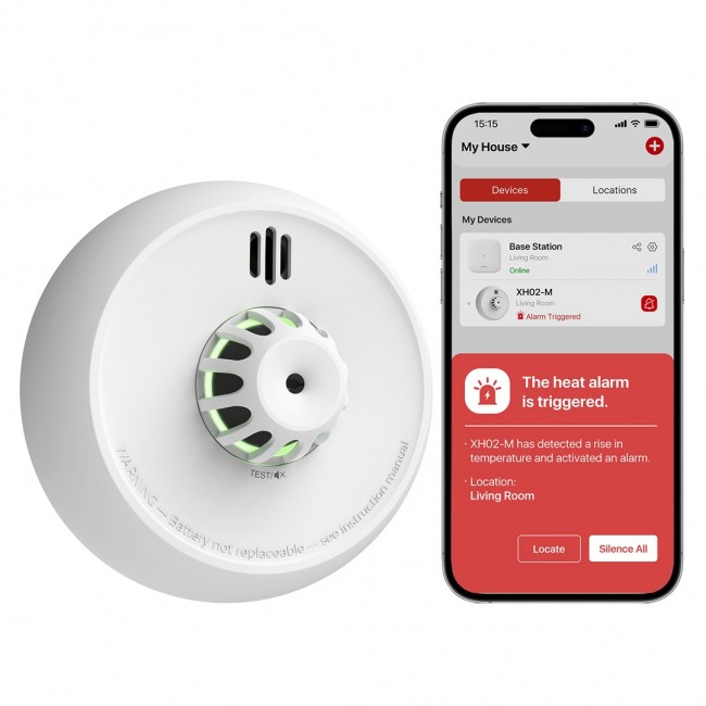 X-Sense XH02-M heat detector Wireless Interconnectable Surface-mounted