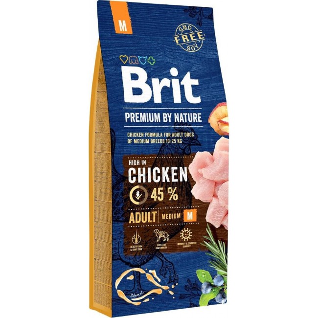 BRIT Premium by Nature Medium Chicken - dry dog food - 15 kg