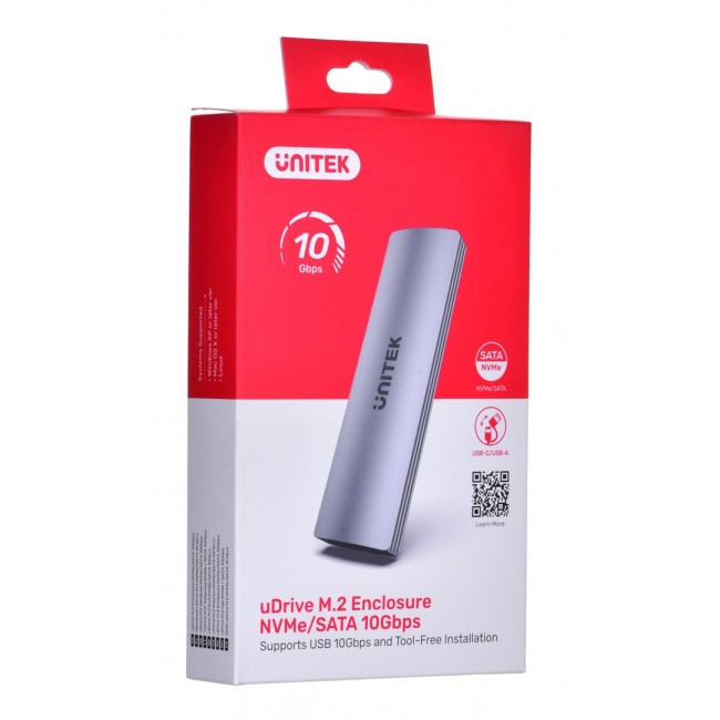 UNITEK M.2 ENCLOSURE, USB 3.2 Gen2 Type-C M.2 NVME/SATA SSD UNITEK M.2 ENCLOSURE, USB 3.2 Gen2 Type-C M.2 NVME/SATA SSD
