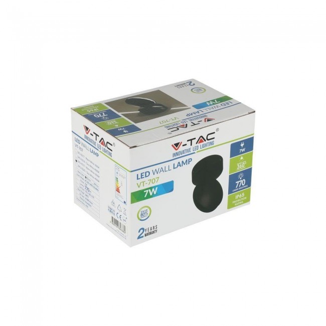 Luminaire V-TAC VT-707 7W LED 4000K 770lm (SKU 8220) Black