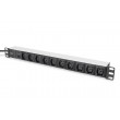 Digitus Socket strip with aluminum profile, 10-way, 2 m supply cable IEC C14 plug Digitus Socket strip with aluminum profile, 10-way, 2 m supply cable IEC C14 plug