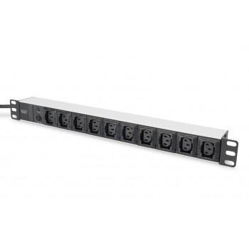 Digitus Socket strip with aluminum profile, 10-way, 2 m supply cable IEC C14 plug