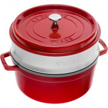 STAUB LA COCOTTE Garnek eliwny okrąg y z wk adem 3.8 ltr czerwony