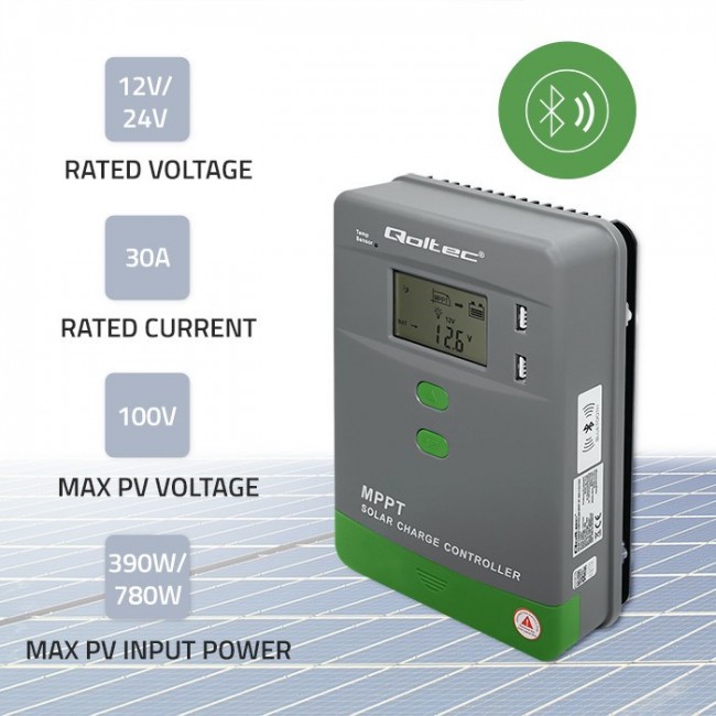 Qoltec Solar Charge Controller MPPT Temp Sensor
