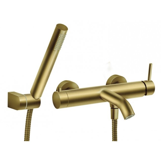 BATH MIXER WITH SHOWER SET BRUSHED GOLD