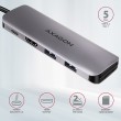 Axagon HMC-5 USB 3.2 Gen 1 hub, 2x USB-A, HDMI, SD/microSD, PD 100W, 20cm USB-C cable