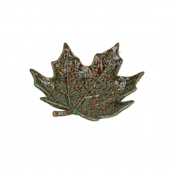 Set of 2 Sfogliami maple leaf platters - Green, 15 cm