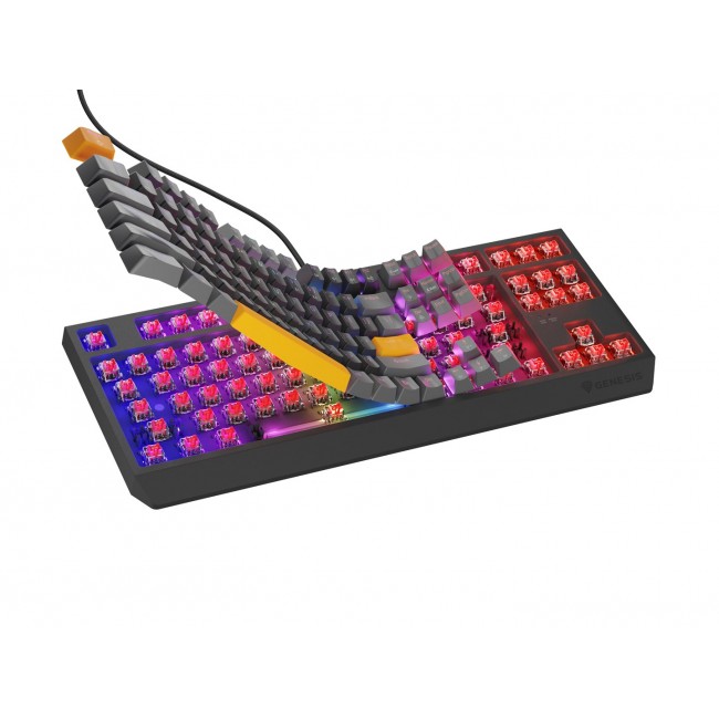 GENESIS Thor 230 TKL keyboard Gaming USB + RF Wireless + Bluetooth QWERTY Black, Grey, Orange