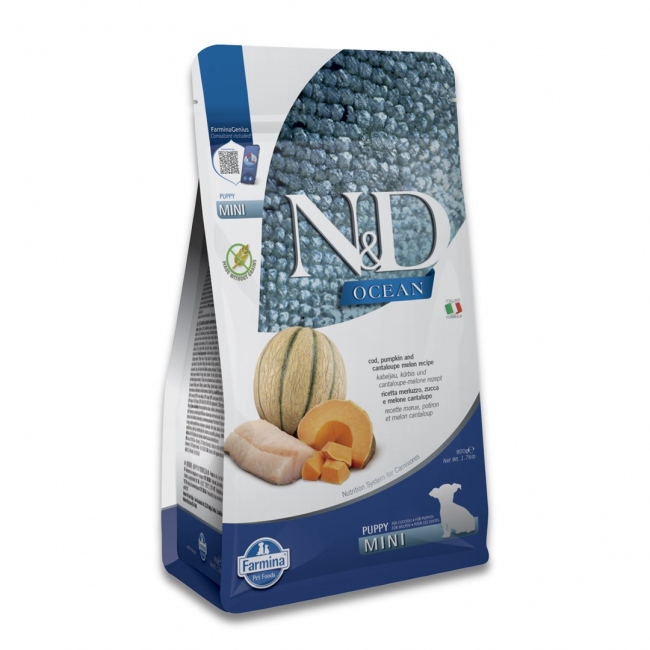 FARMINA N&D Ocean Dog Cod, Pumpkin & Cantaloupe Melon Puppy Mini - dry dog food - 800g