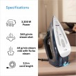 Braun TexStyle 9 0127409002 iron Steam iron EloxalPlus soleplate 3200 W Dark Blue