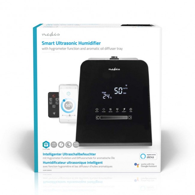 Nedis HUMI150BKW humidifier Steam 5.5 L Black 30 W