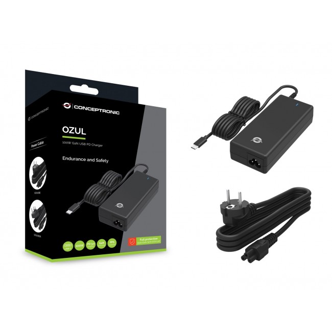 Conceptronic OZUL03BE 100W GaN Desktop USB PD Charger