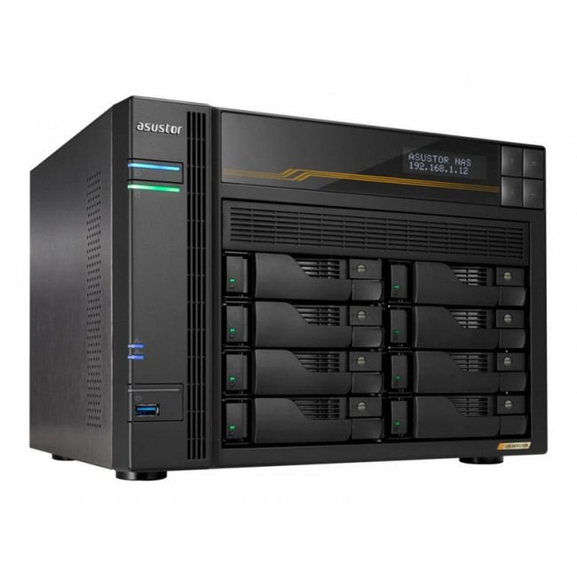 Asustor LOCKERSTOR 8 Gen3 NAS Desktop AMD Ryzen V3C14 16 GB DDR5 ADM Black