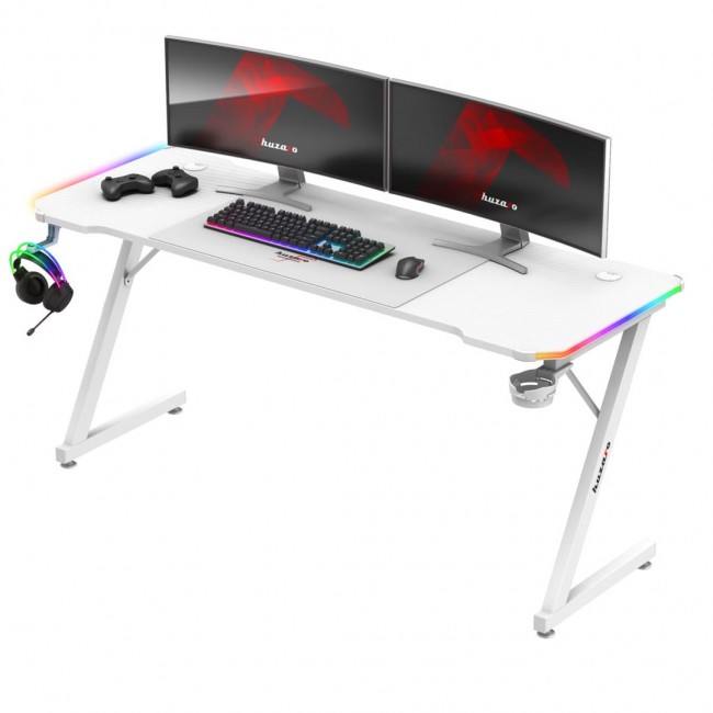 Huzaro Hero 4.8 White RGB - gaming desk Huzaro Hero 4.8 White RGB - gaming desk
