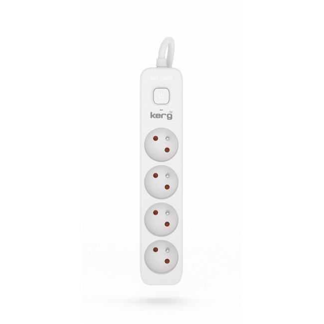 KERG power strip with switch 4 sockets 1.5m-10A KERG power strip with switch 4 sockets 1.5m-10A