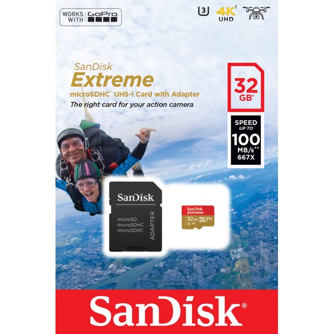 SanDisk Extreme 32 GB MicroSDHC UHS-I Class 10 SanDisk Extreme 32 GB MicroSDHC UHS-I Class 10