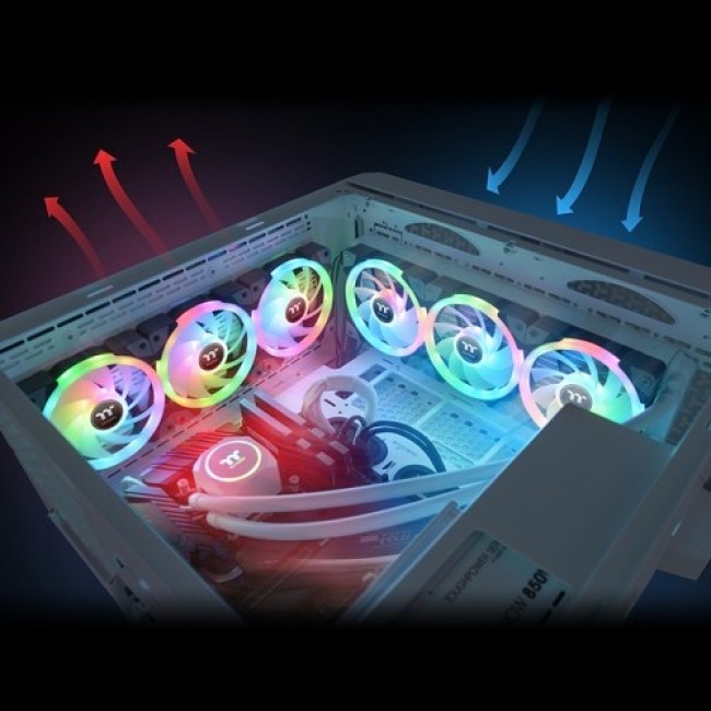 Thermaltake SWAFAN EX12 RGB PC Cooling Fan TT Premium Edition Computer case Air cooler 12 cm Black 3 pc(s) Thermaltake SWAFAN EX12 RGB PC Cooling Fan TT Premium Edition Computer case Air cooler 12 cm Black 3 pc(s)