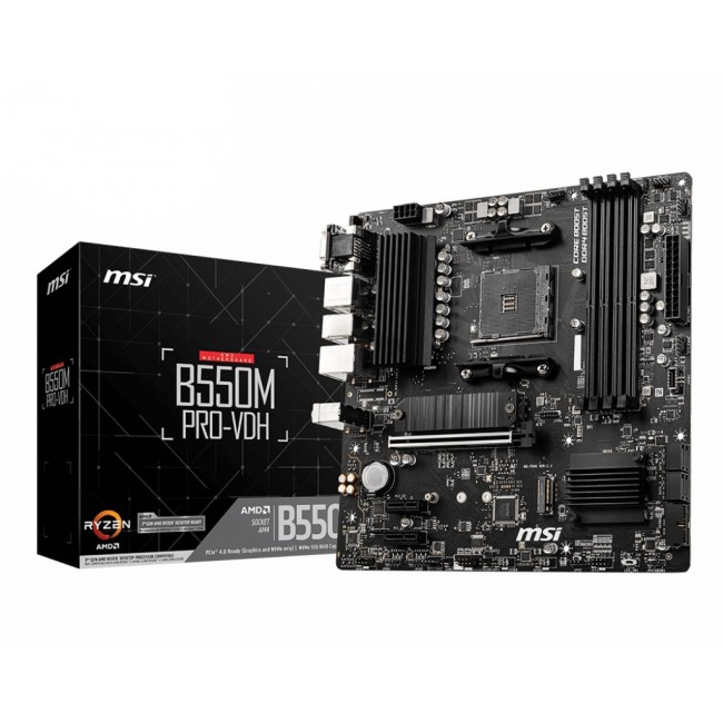 MSI B550M PRO-VDH AMD B550 Socket AM4 micro ATX MSI B550M PRO-VDH AMD B550 Socket AM4 micro ATX