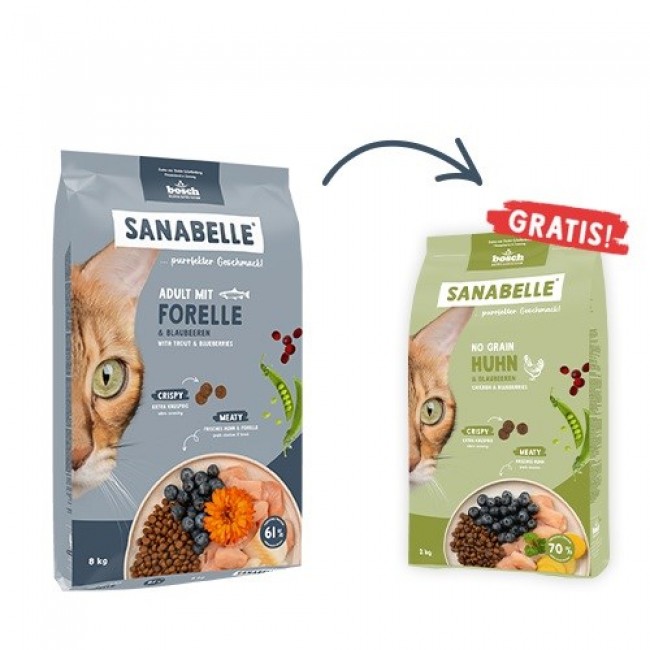 BOSCH Sanabelle Adult Trout & Blueberries - dry cat food - 2kg