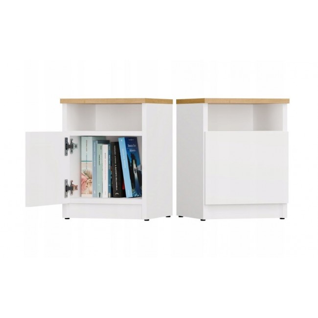 GALAX 30/1D WHITE/ARTISAN BEDSIDE TABLE