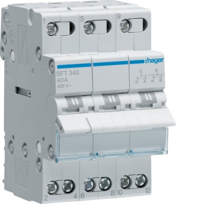 SFT340 POWER SWITCH 40A 3P I-0-II 3M 400V AC TOP CONNECTION