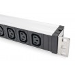 Digitus Socket strip with aluminum profile, 9-way, IEC C14 input