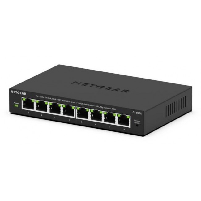 NETGEAR GS308E Managed L2/L3 Gigabit Ethernet (10/100/1000) Black