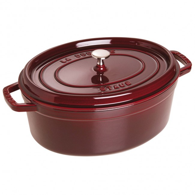 STAUB OVAL CAST IRON POT 40509-366-0 - 5,5 LTR GRENADINE STAUB OVAL CAST IRON POT 40509-366-0 - 5,5 LTR GRENADINE