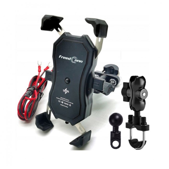 MOTORBIKE PHONE HOLDER FREEDCONN MC1W WITH INDUCTIVE CHARGER