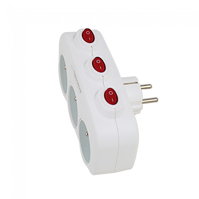 Esperanza ELK307W Electrical Splitter 3 sockets switch White Esperanza ELK307W Electrical Splitter 3 sockets switch White