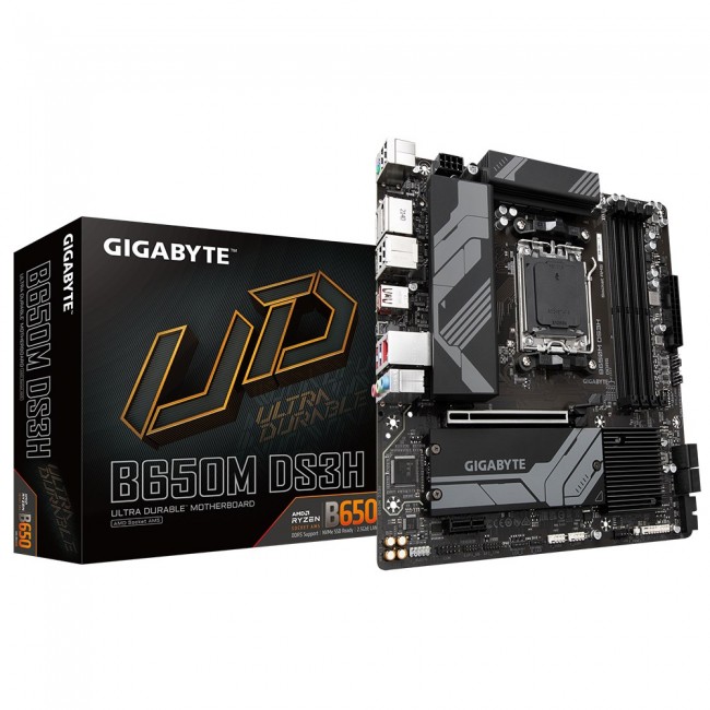 Gigabyte B650M DS3H Motherboard - Supports AMD Ryzen 8000 CPUs, 6+2+1 Phases Digital VRM, up to 8000MHz DDR5, 2xPCIe 4.0 M.2, 2.5GbE LAN , USB 3.2 Gen 2 Gigabyte B650M DS3H Motherboard - Supports AMD Ryzen 8000 CPUs, 6+2+1 Phases Digital VRM, up to 8000MHz DDR5, 2xPCIe 4.0 M.2, 2.5GbE LAN , USB 3.2 Gen 2