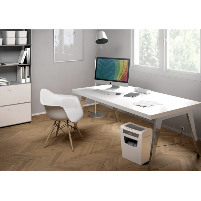 Leitz IQ Home Office P-4 paper shredder Particle-cut shredding 22 cm White Leitz IQ Home Office P-4 paper shredder Particle-cut shredding 22 cm White