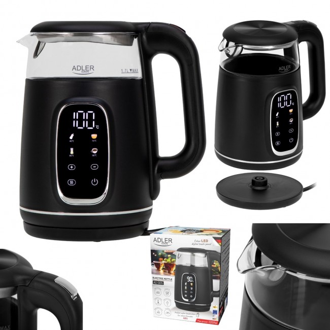 ADLER AD 1305 electric kettle black/silver ADLER AD 1305 electric kettle black/silver