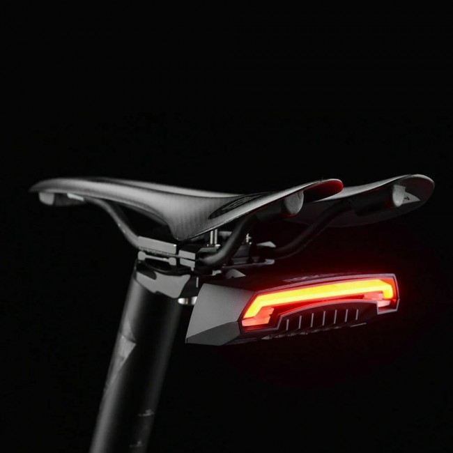Rockbros LKWD-R1 rear bike light with laser and remote control, black Rockbros LKWD-R1 rear bike light with laser and remote control, black