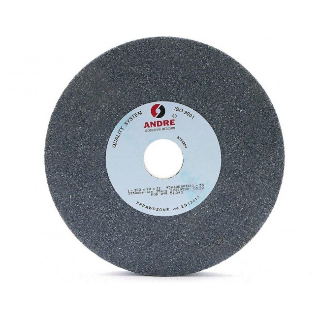 ANDRE FLAT GRINDING WHEEL 200mm x 20mm x 32mm 95A60K5VTE10-35 GREY ANDRE FLAT GRINDING WHEEL 200mm x 20mm x 32mm 95A60K5VTE10-35 GREY