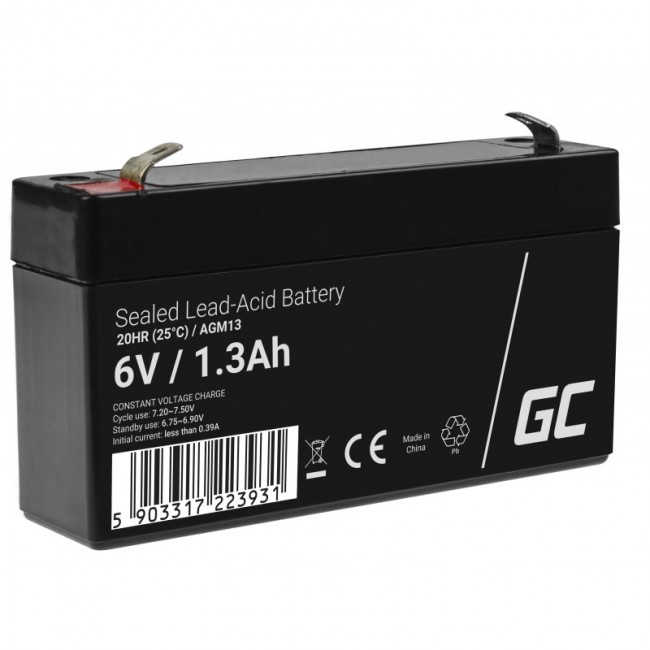 Green Cell AGM13 UPS battery Sealed Lead Acid (VRLA) 6 V 1.3 Ah Green Cell AGM13 UPS battery Sealed Lead Acid (VRLA) 6 V 1.3 Ah