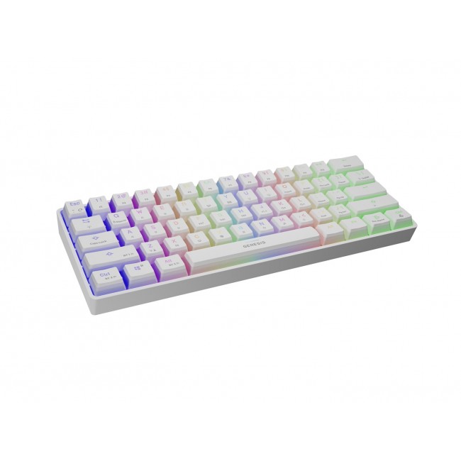 Genesis THOR 660 RGB Gaming keyboard, RGB LED light, US, White, Wireless/Wired, Wireless connection, Gateron Red Switch